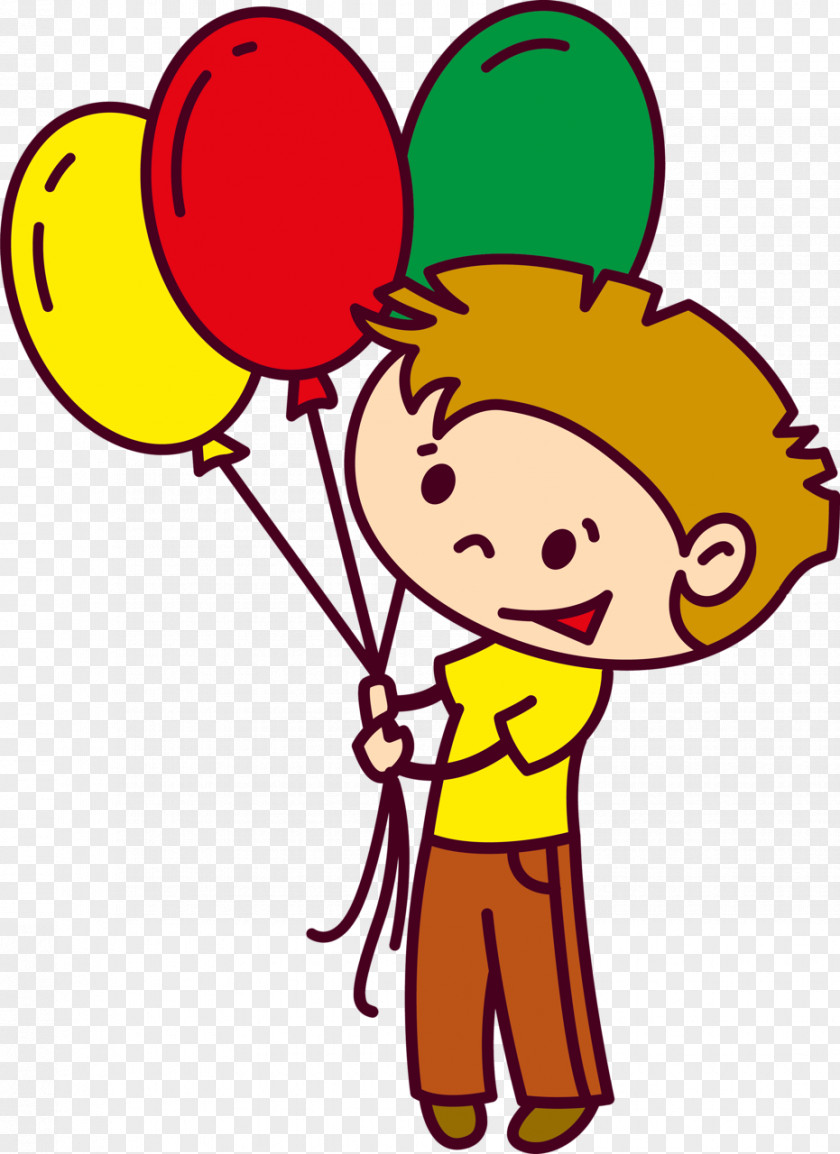 Child Pleased Watercolor Balloons PNG