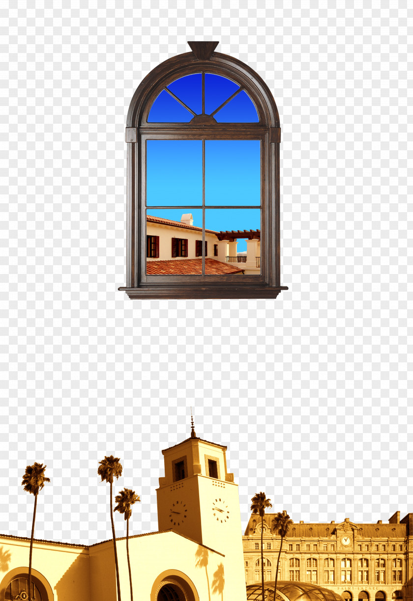 European Windows Window Poster Gratis PNG