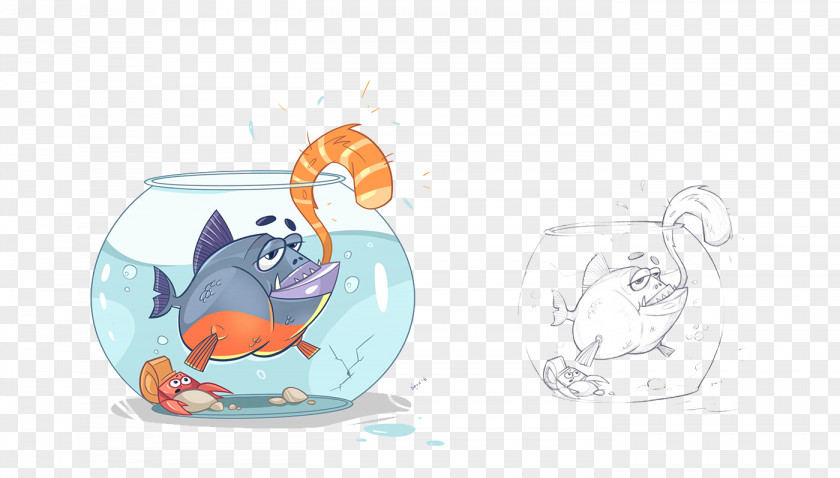 Creative Design Cartoon Fish Drawing Illustration PNG