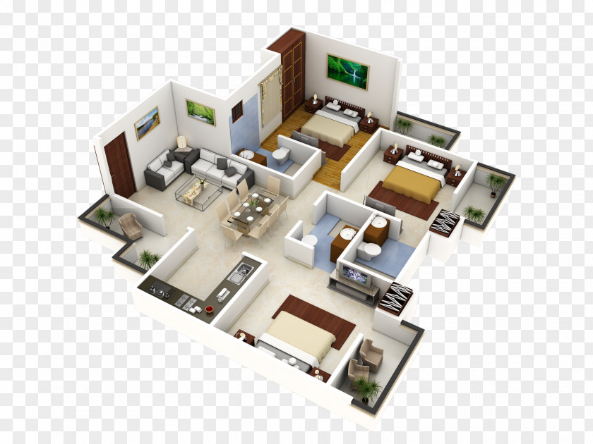 House Floor Plan Apartment Design PNG