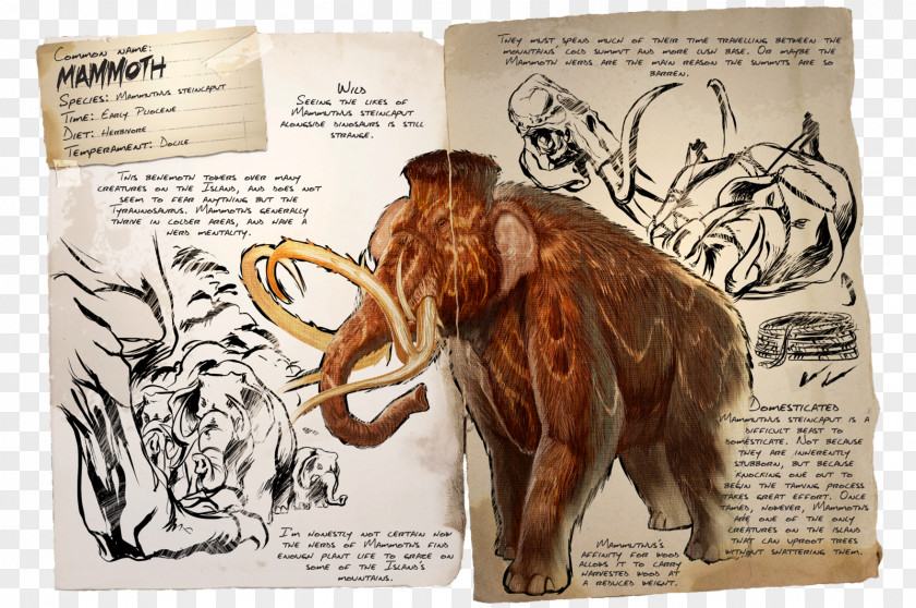 Dinosaur ARK: Survival Evolved Woolly Mammoth Phiomia Mammal PNG