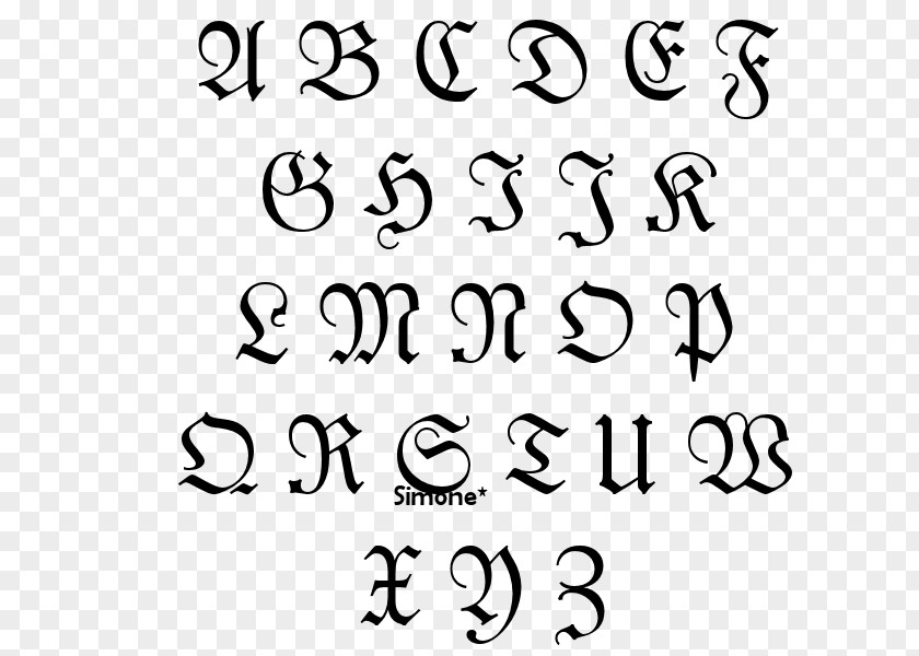 Handwritten Numbers Gothic Alphabet Letter Grapheme Writing PNG