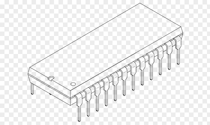 Micro Integrated Circuit Chip Dual In-line Package Circuits & Chips Packaging Electronic PNG