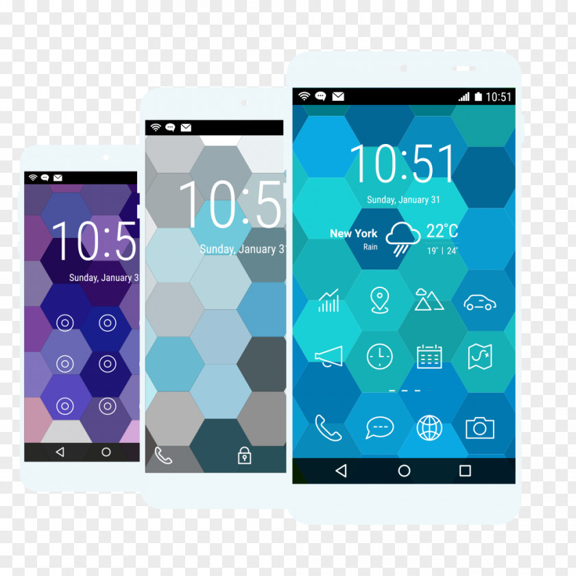 Mobile Phones Flat Design App PNG