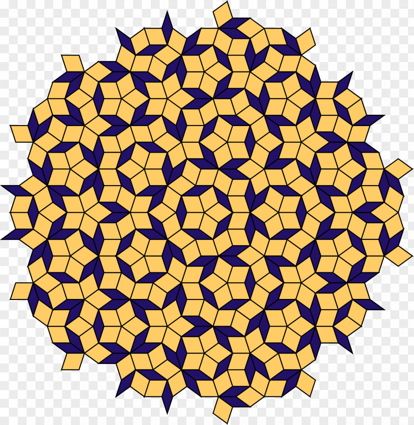 Tile Penrose Tiling Aperiodic Tessellation Quasicrystal Geometry PNG