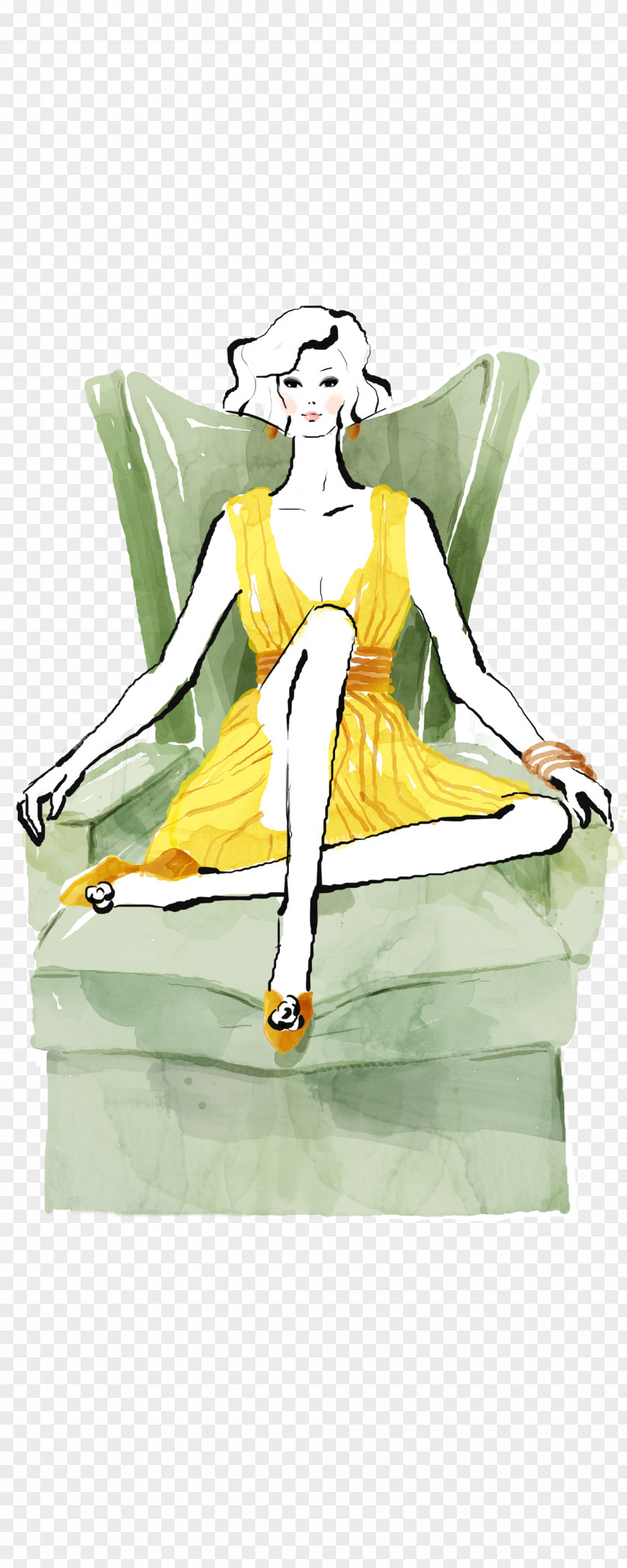 Beautiful Woman Couch Computer File PNG