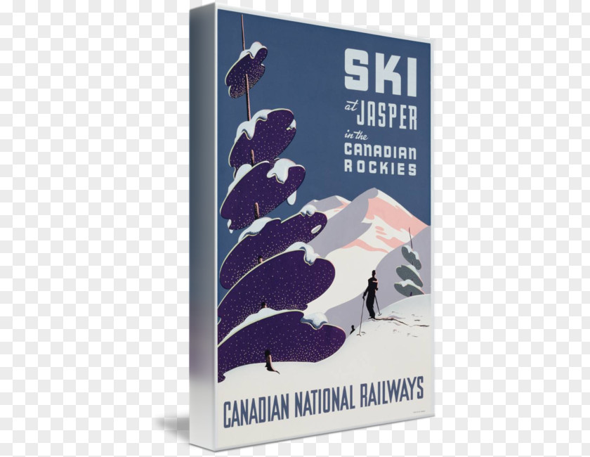Skiing Jasper Canadian Canvas Poster Gallery Wrap PNG