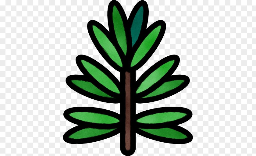Symbol Plant Green Leaf Watercolor PNG
