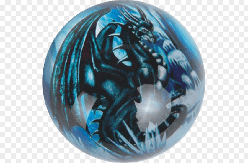 Dragon Cave Cobalt Blue Iceberg Sphere Ball Paperweight PNG