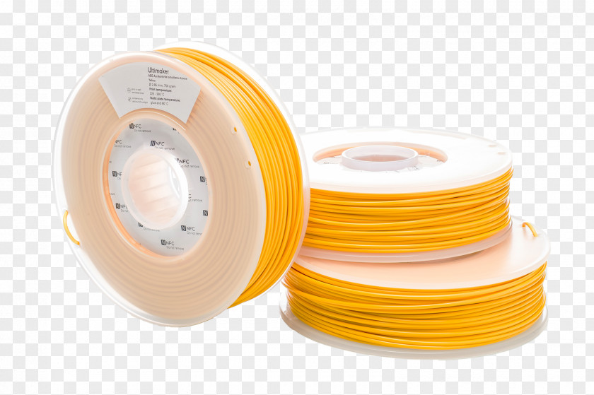 Abs 3D Printing Filament Yellow Ultimaker Polylactic Acid PNG