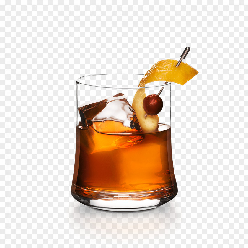 Fall Into The Water With Lemon And Ice Cubes Old Fashioned Cocktail Garnish Whiskey Manhattan PNG