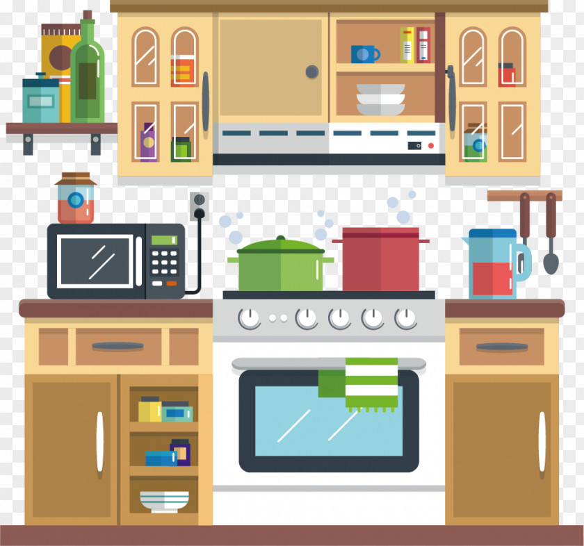 Kitchen Shelf Drawing Illustration Vector Graphics PNG