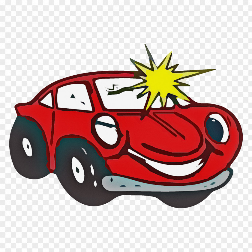 Cartoon Red Vehicle Car Sticker PNG