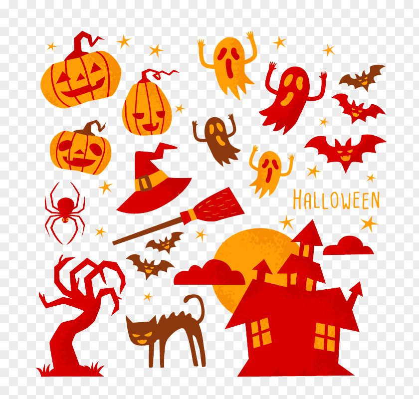 Halloween Elements Card Greeting Illustration PNG