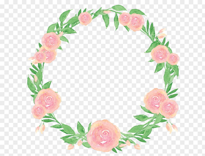 Floral Design Pink Wreath Green PNG