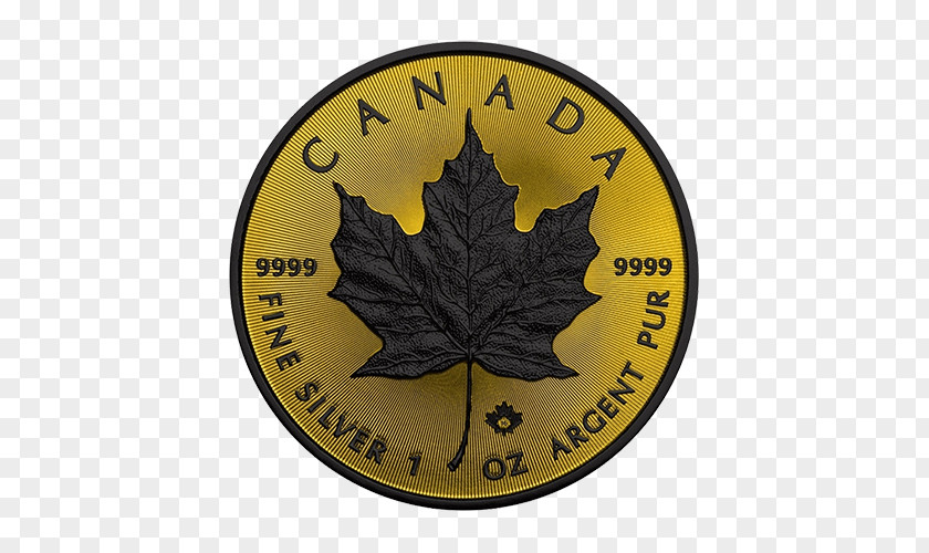 Coin Bullion Silver Canadian Gold Maple Leaf PNG