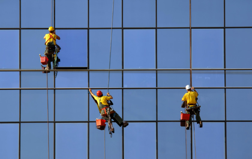 Industrial Worker Window Cleaner Maid Service Building PNG