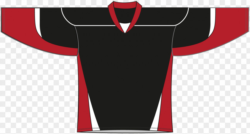 T-shirt Hockey Jersey Red Sleeve PNG