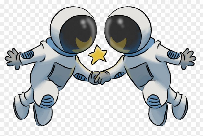 Cartoon Astronaut Outer Space Finger Clip Art PNG