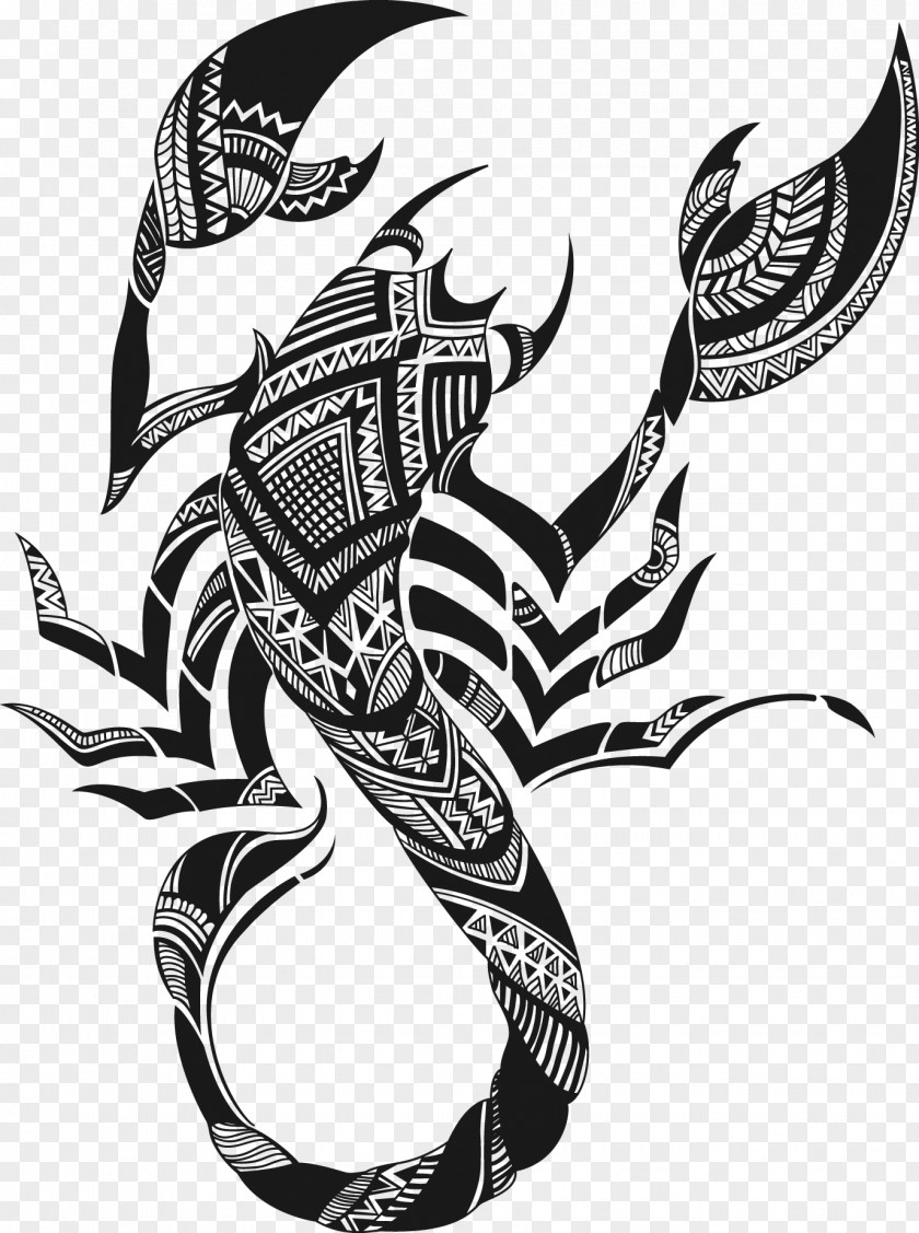 Decorative Scorpion Totem Tattoo Mehndi PNG