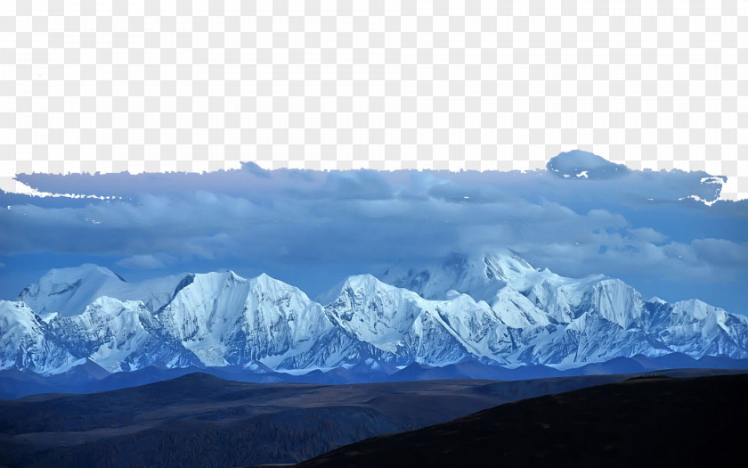 Four Chuan Gongga Mountain Snowy Five Mount Poster PNG