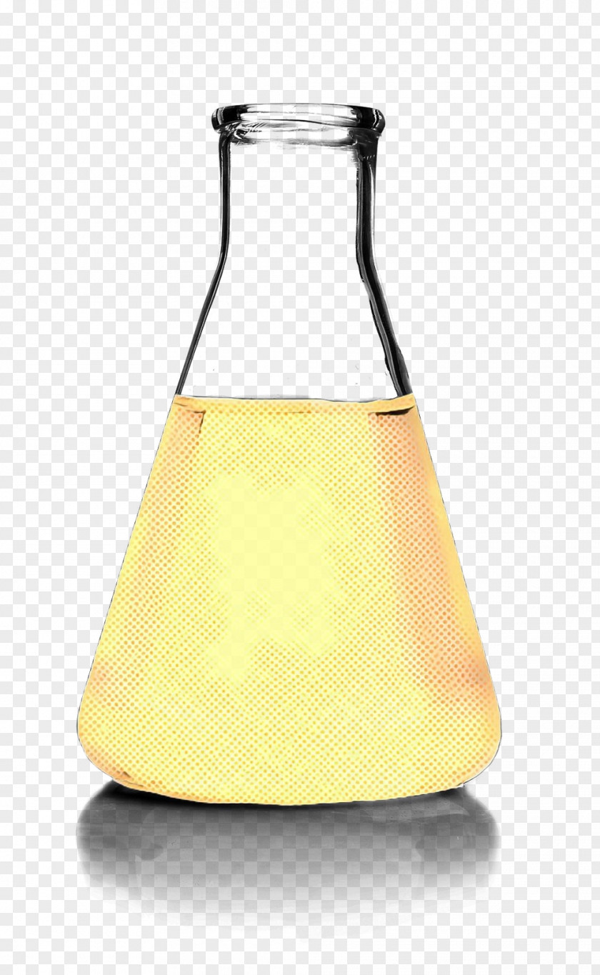 Glass Bottle Drink Yellow Background PNG