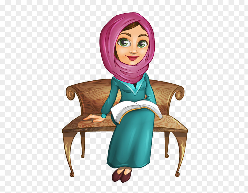 Muslim Islam Woman PNG , arabic, woman wearing purple headdress illustration clipart PNG