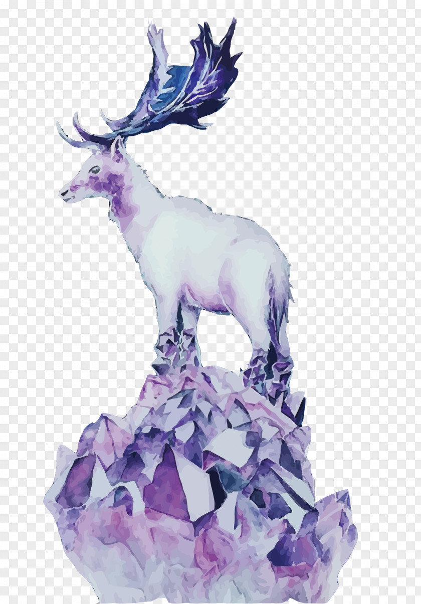 Vector Crystal Deer Quartz Purple Download Euclidean PNG