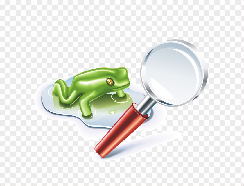 Magnifying Glass Frog World AIDS Day Teacher Red Ribbon PNG