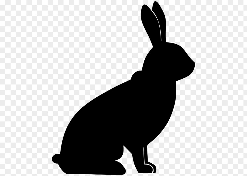 Blackandwhite Silhouette Rabbit Cartoon PNG