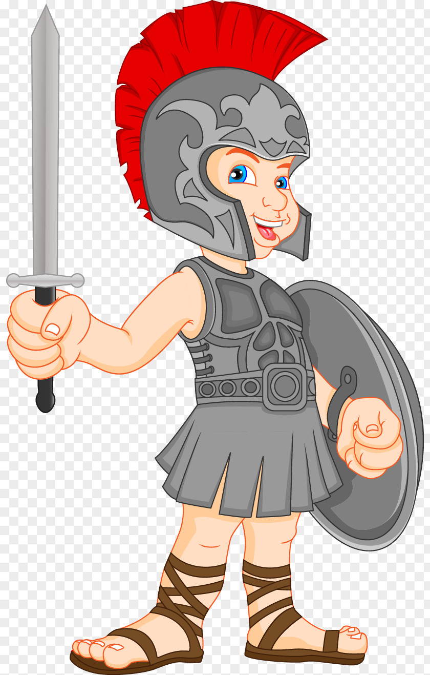 Cute Roman Warrior Image Of The Vector Material Army Cartoon Centurion Clip Art PNG