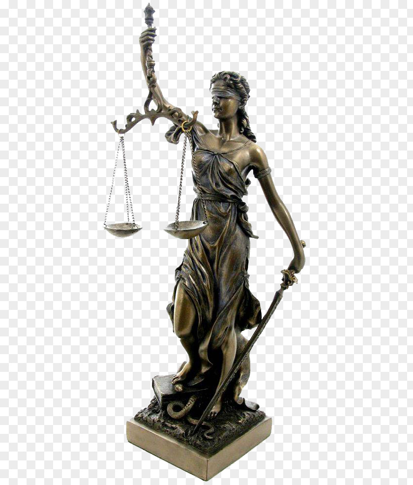 Lady Justice Bronze Sculpture Statue PNG