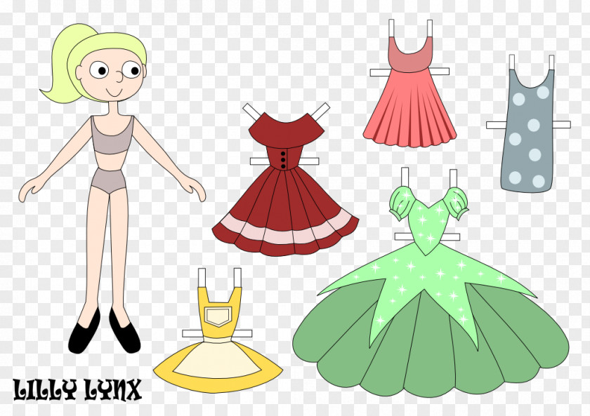 Paper Dolls Costume Design Dress Clip Art PNG