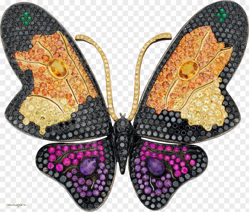 Jewellery Monarch Butterfly Brooch Estate Jewelry Gemstone PNG