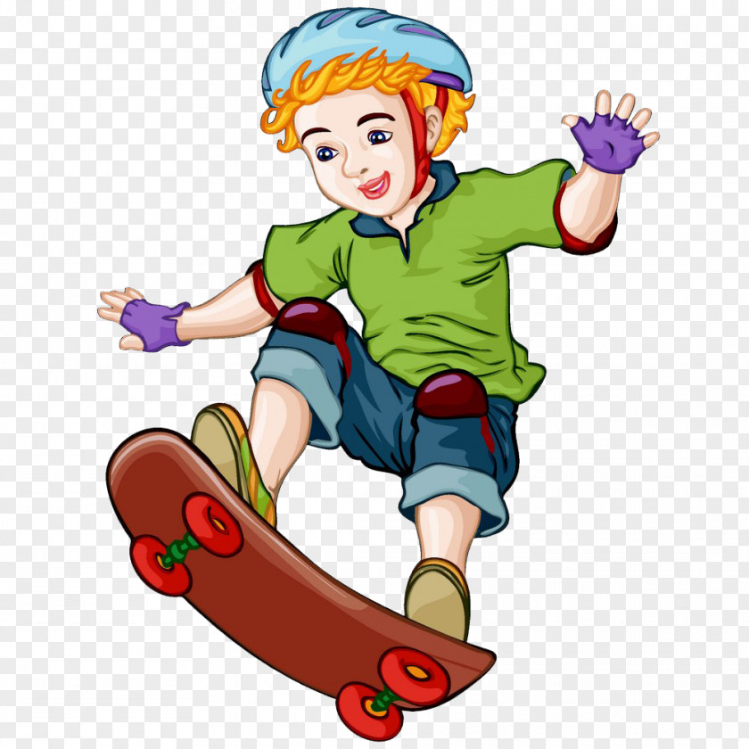 Skateboard Boy Skateboarding Cartoon PNG