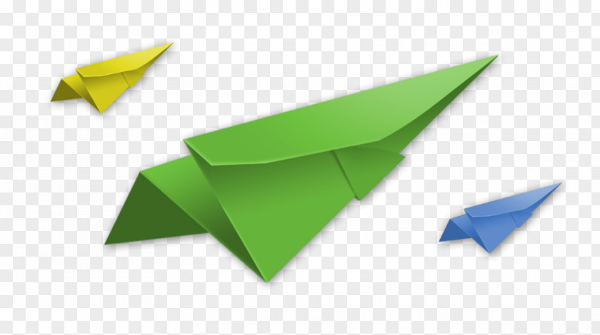 Yellow-blue Paper Airplane Green Origami Chartreuse Blue PNG