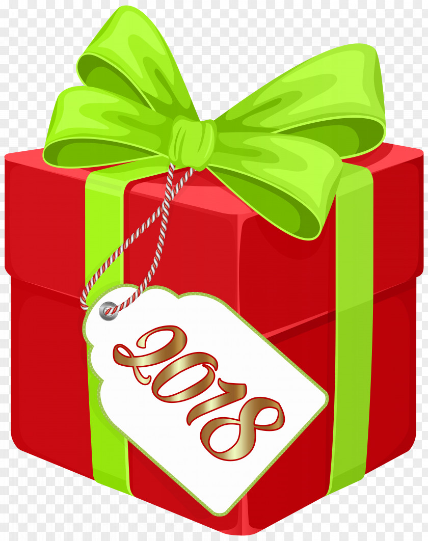 2018 Gift Box Clip Art Image Santa Claus New Year Christmas PNG