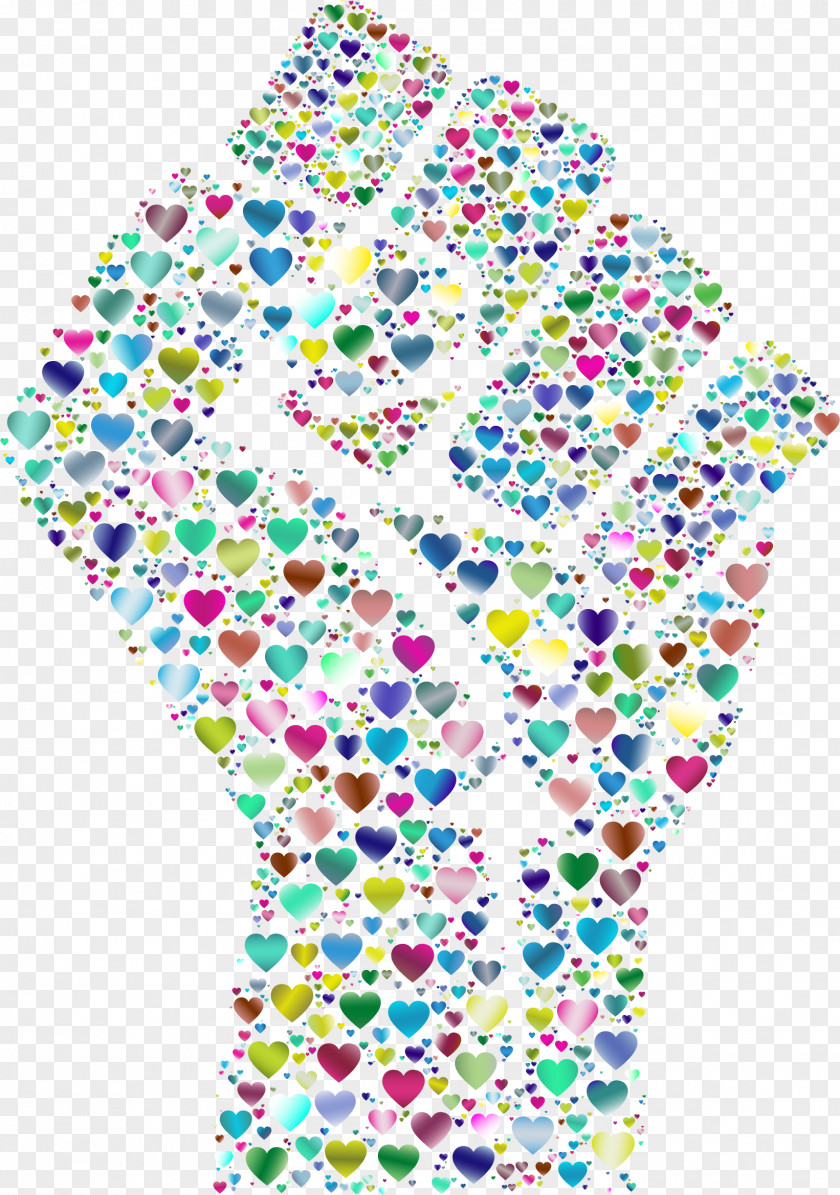 Colorful Love Fist Clip Art PNG