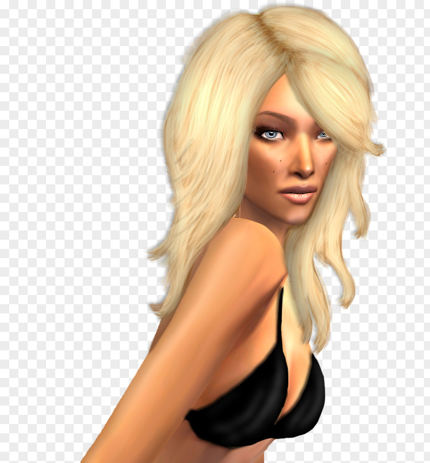 Hair Blond The Sims 3 Coloring Bangs PNG