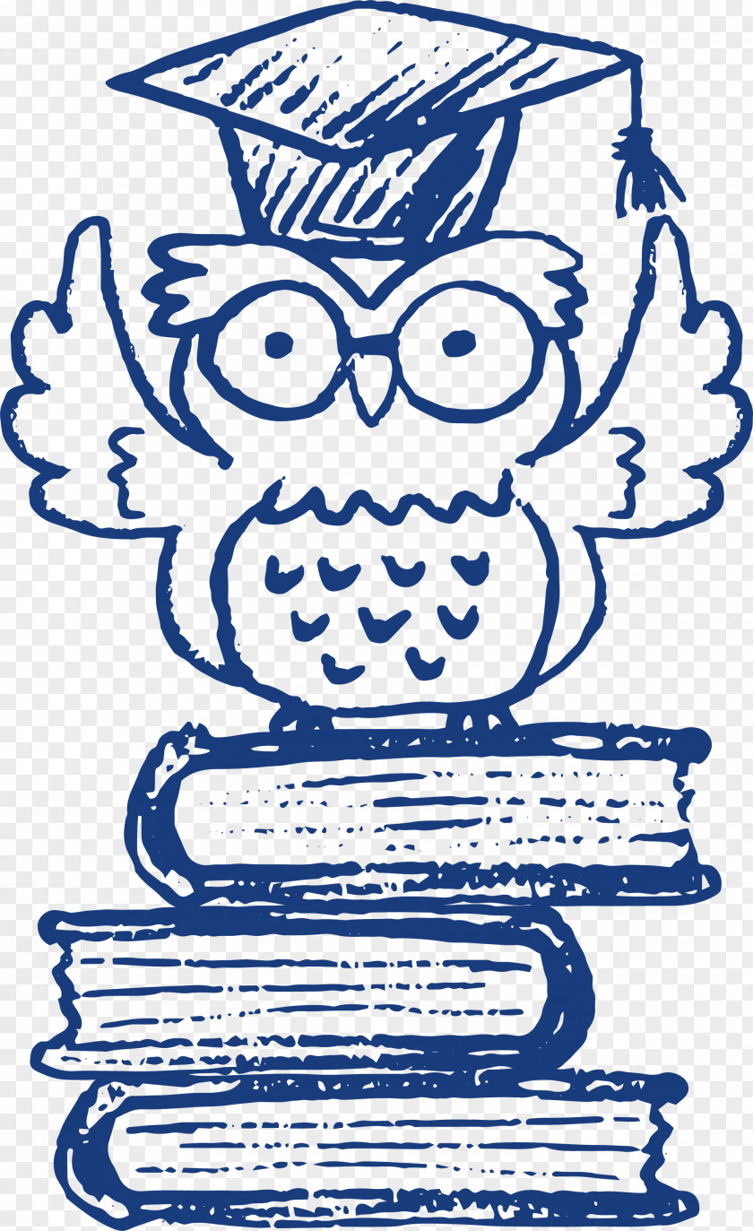 Hand Painted Textbook Owl Little Paper Drawing PNG