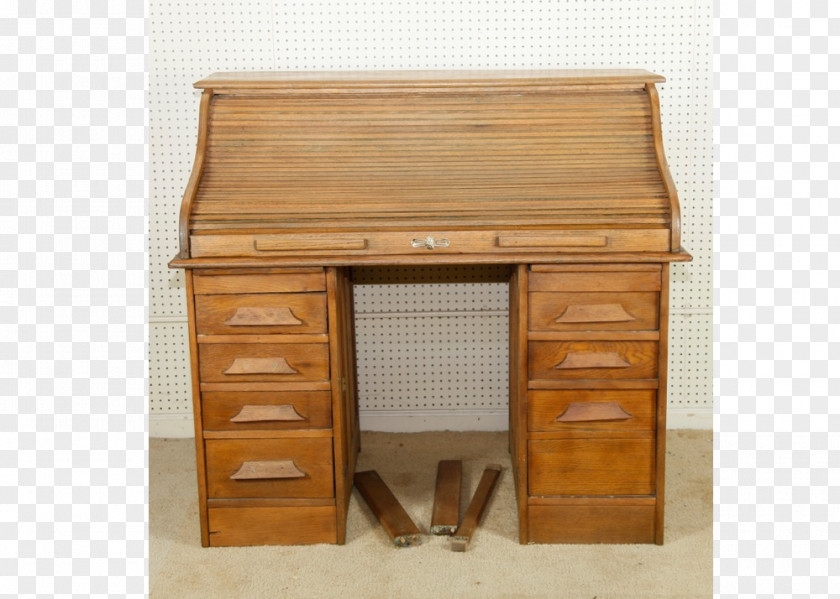 Rolltop Desk Chiffonier Drawer File Cabinets Wood Stain PNG