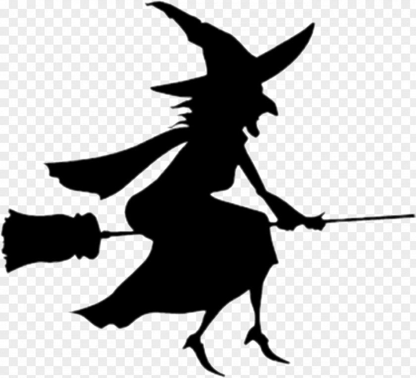 Silhouette Witchcraft Witch Flying Image Halloween PNG