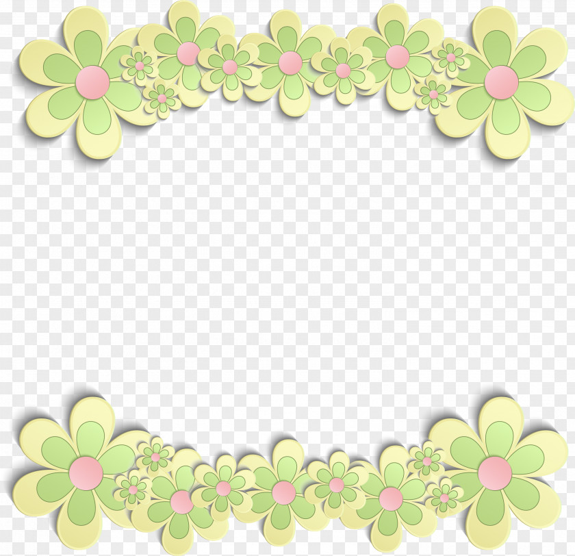 Green Flower Frame Clip Art PNG