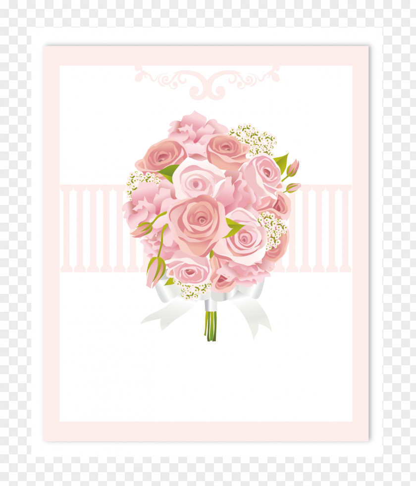 Romantic Wedding Invitations Pink Roses Flower Beach Rose PNG