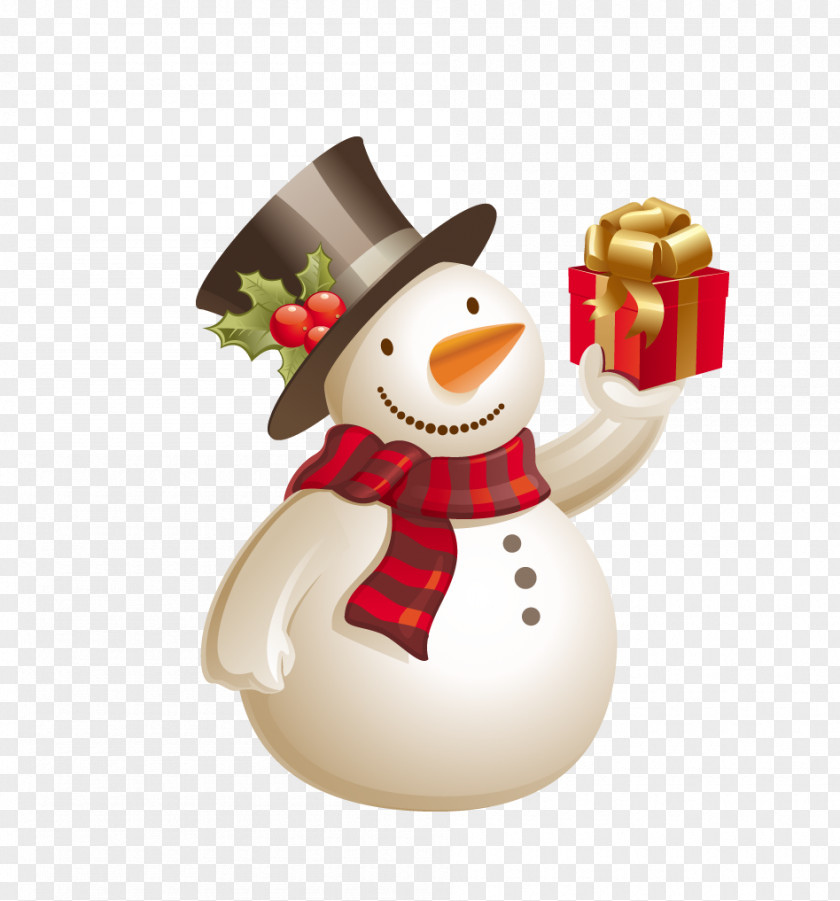 Simple Christmas Snowman Party PNG