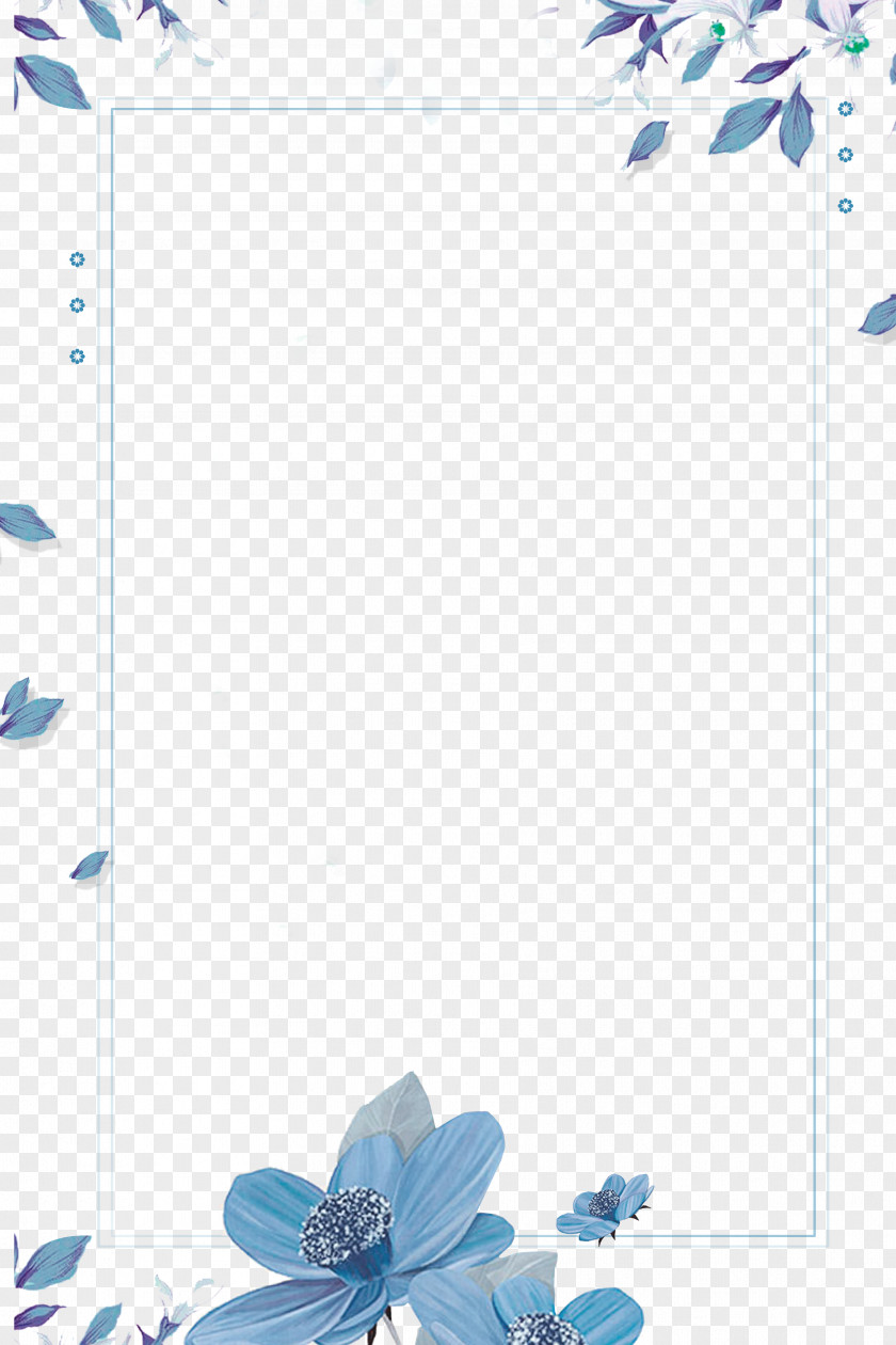 Hand Painted Blue Clear Borders PNG