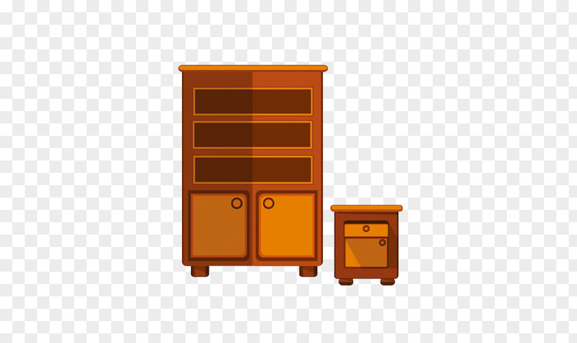 Wardrobe And Small Cupboard Furniture Shelf Couch Illustration PNG