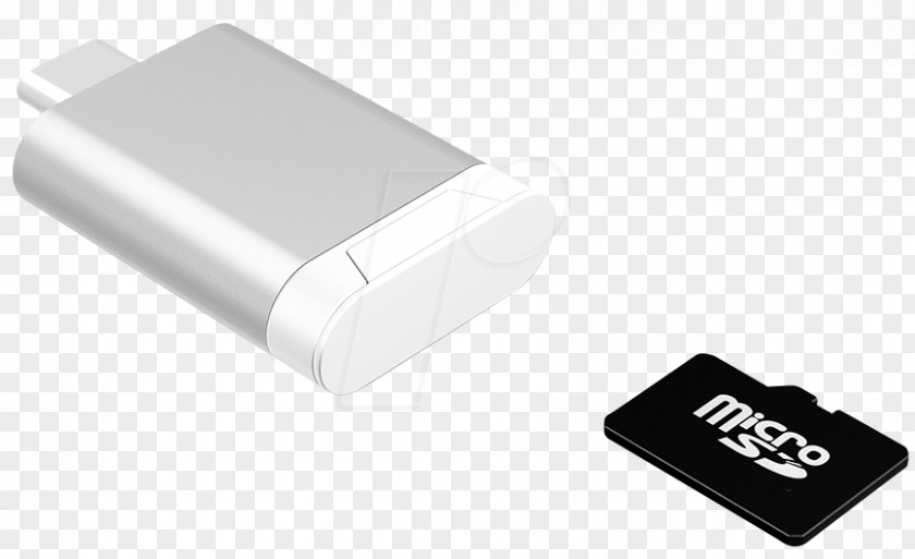 Card Reader USB-C USB 3.0 Prateado Branco PNG