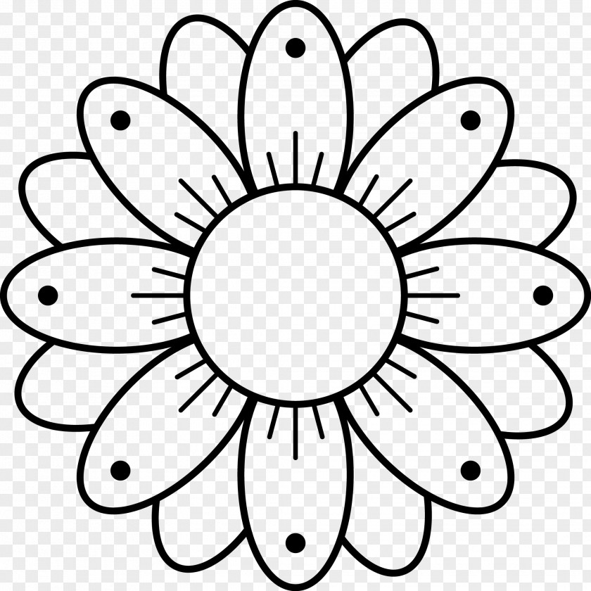 Daisy Family Smile Sunflower Black And White PNG