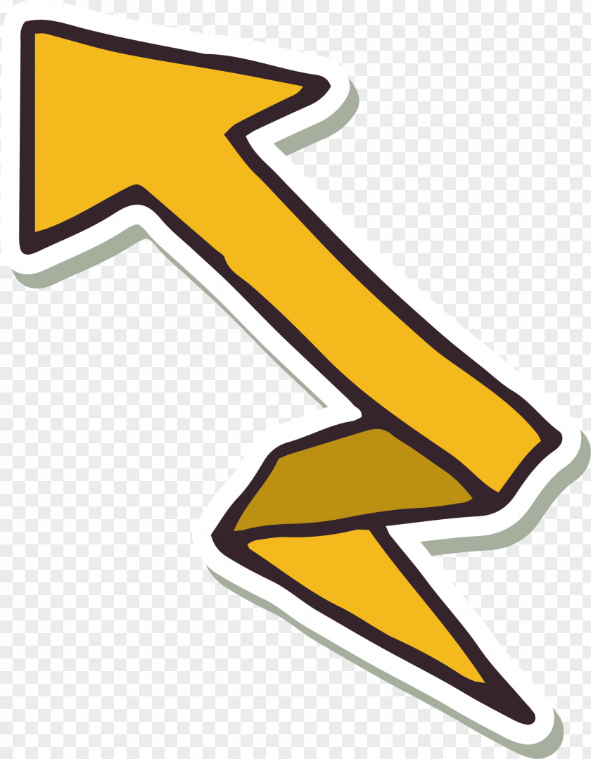 Hand Drawn Yellow Origami Arrow Adobe Illustrator Clip Art PNG